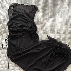 Fashion nova sheer black bathing suit coverup